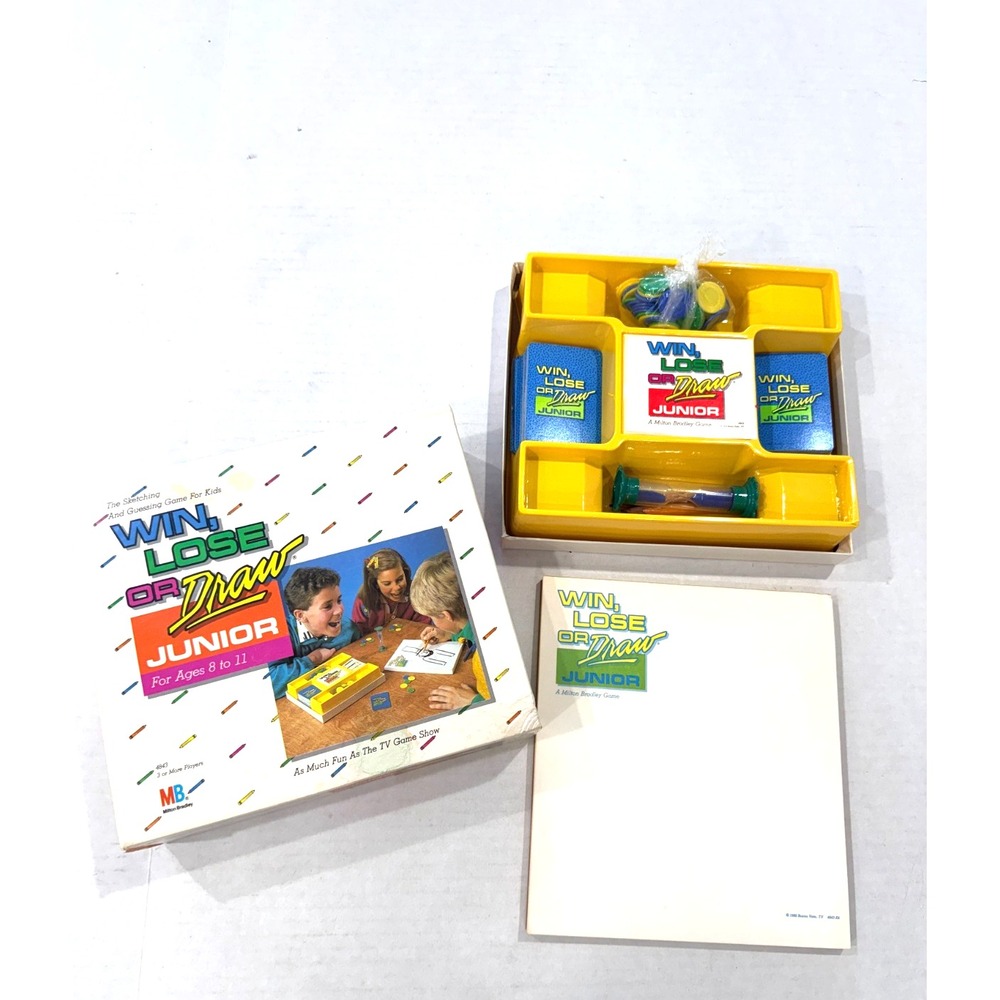 Win Lose or Draw Junior Milton Bradley Game Vintage 1988 Complete